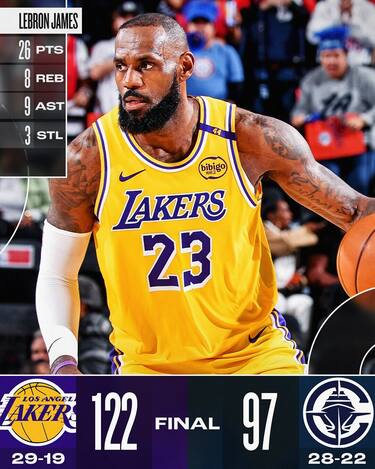 L.A. CLIPPERS-LOS ANGELES LAKERS 97-122