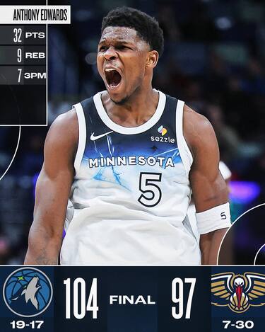NEW ORLEANS PELICANS-MINNESOTA TIMBERWOLVES 97-104