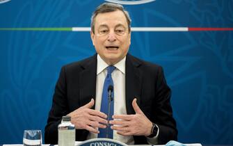 Conferenza stampa del Presidente del Consiglio Mario Draghi
