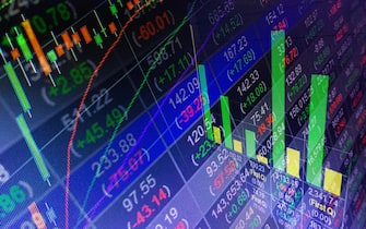 Financial stock market exchange, business report concept background