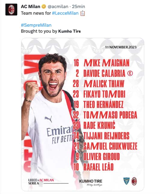 Twitter @acmilan