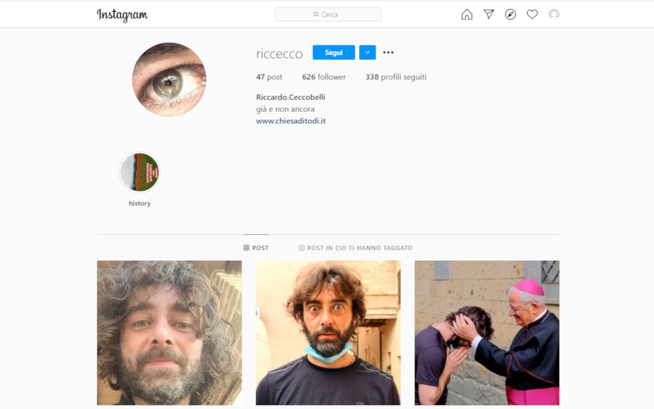 La pagina Instagram di don Riccardo Ceccobelli Don Riccardo Ceccobelli Instagram