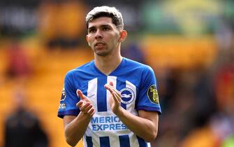 Brighton and Hove Albion's Julio Enciso following the Premier League match at the Molineux, Wolverhampton. Picture date: Saturday August 19, 2023.