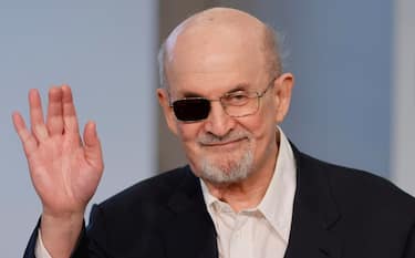 British-American novelist and German Book Trade Peace Prize laureate Salman Rushdie attends a press conference at the International Book Fair Frankfurt 2023 in Frankfurt am Main, Germany, 20 October 2023. ANSA/RONALD WITTEK