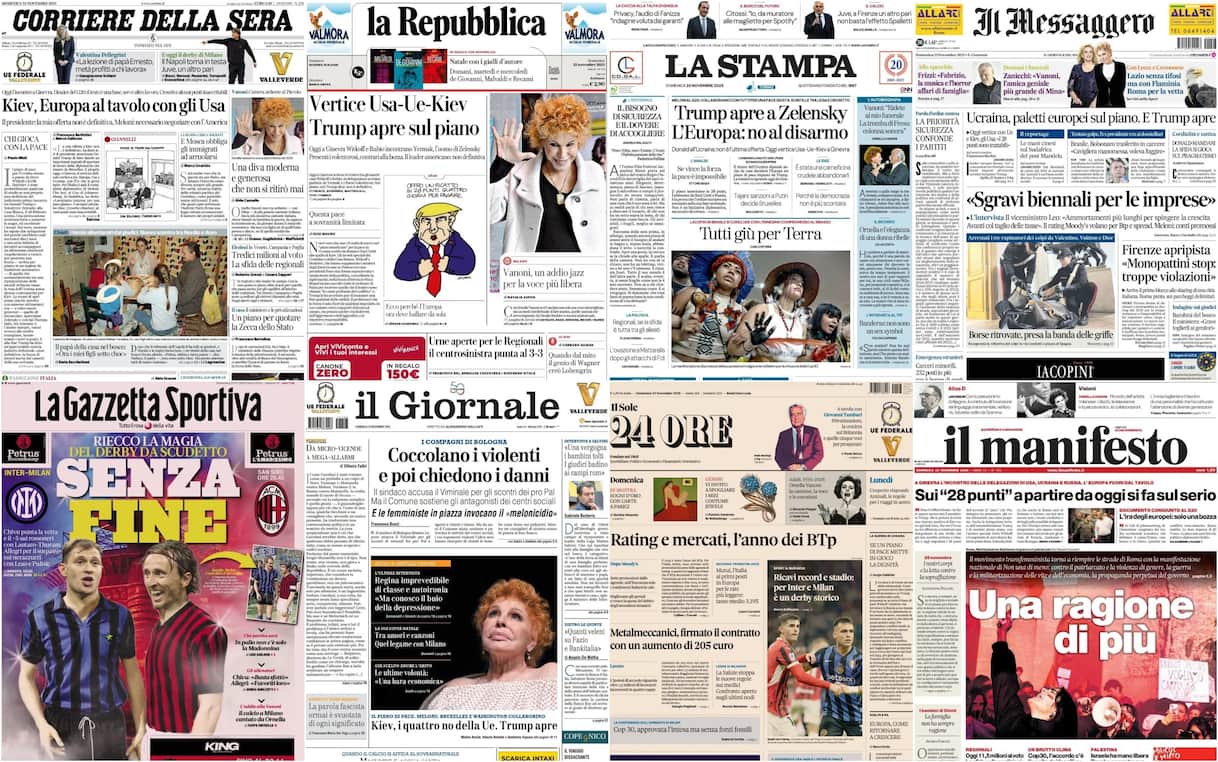 Le prime pagine dei quotidiani di oggi 23 novembre: la rassegna stampa di Sky TG24