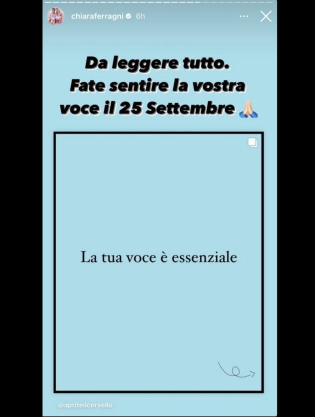 Ferragni Instagram elezioni