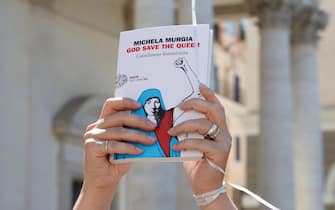 Funerali della scrittrice Michela Murgia, Chiesa degli Artisti, Roma 12 agosto 2023. ANSA/FABIO FRUSTACI                                    