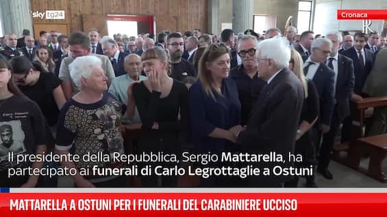 Mattarella a Ostuni per i funerali del carabiniere ucciso