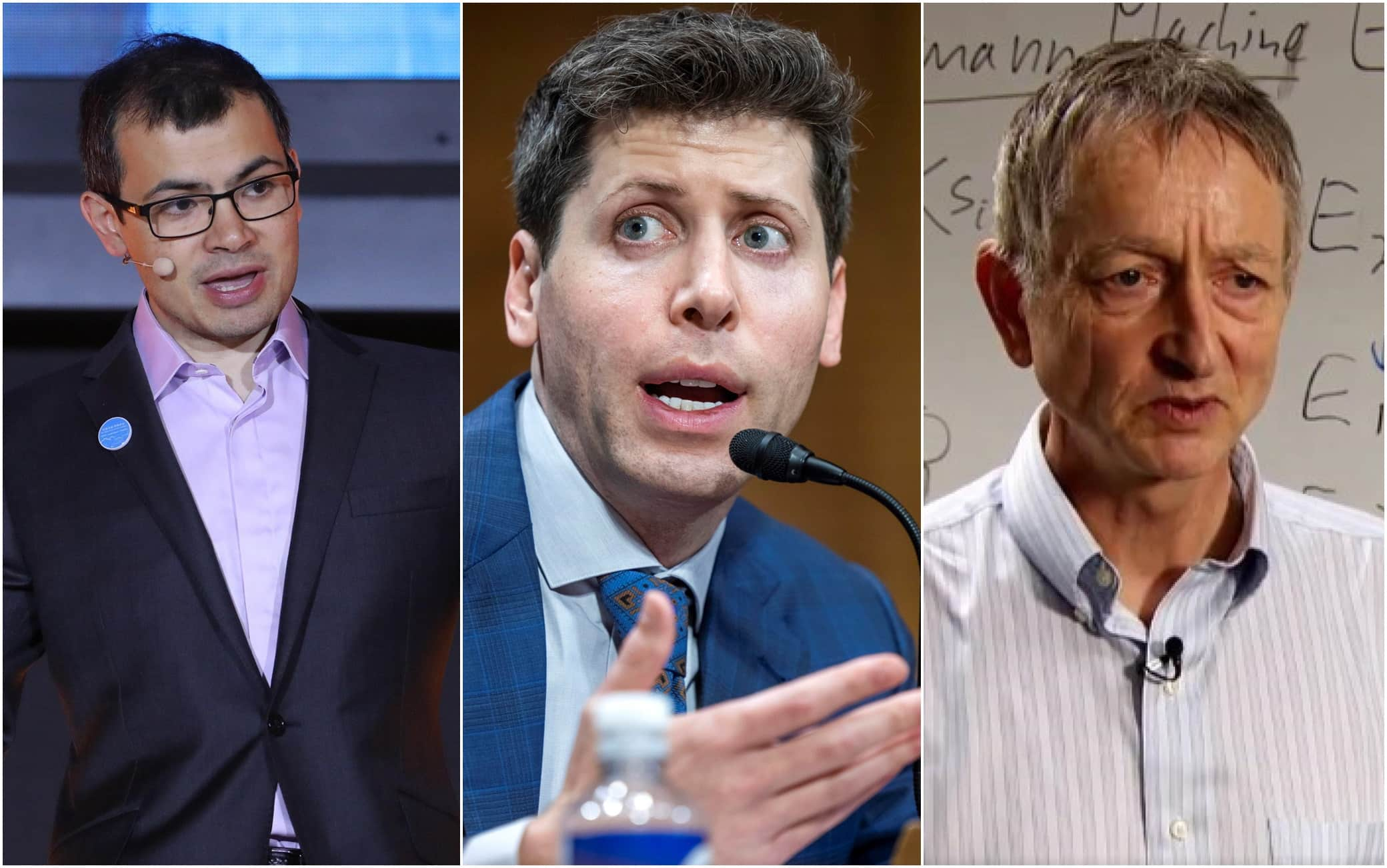 Demis Hassabis, Sam Altman e Geoffrey Hinton