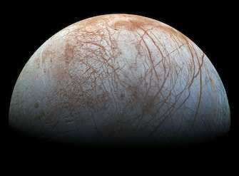 - Jupiter, Jupiter -20210713-
NASA Study Jupiter Moon Europa Surface For Conditions Suitable For Life
Jupiter’s moon Europa and its global ocean may currently have conditions suitable for life, NASA reports. Scientists are now studying processes on the icy surface as they prepare to explore. 
NASA-funded scientists are studying the cumulative effects of small impacts on Europa’s surface as they prepare to explore the distant moon with the Europa Clipper mission and study the possibilities for a future lander mission. Europa is of particular scientific interest because its salty ocean, which lies beneath a thick layer of ice, may currently have conditions suitable for existing life. That water may even make its way into the icy crust and onto the moon’s surface. 
New research and modelling estimate how far down that surface is disturbed by the process called “impact gardening.” The work, published July 12 in Nature Astronomy, estimates that the surface of Europa has been churned by small impacts to an average depth of about 12 inches (30 centimetres) over tens of millions of years. And any molecules that might qualify as potential biosignatures, which include chemical signs of life, could be affected at that depth. 
That’s because the impacts would churn some material to the surface, where radiation would likely break the bonds of any potential large, delicate molecules generated by biology. Meanwhile, some material on the surface would be pushed downward, where it could mix with the subsurface. 
Managed by JPL for NASA, Europa Clipper will help develop that understanding. The spacecraft, targeting a 2024 launch, will conduct a series of close flybys of Europa as it orbits Jupiter. It will carry instruments to thoroughly survey the moon, as well as sample the dust and gases that are kicked up above the surface. 


-PICTURED: General View (Jupiter Moon Europa Surface)
-PHOTO by: NASA/JPL-Caltech/SETI Institute/Cover Images/INSTARimages.com
-41584275.jpg

This is an editorial, rights-managed image. Please contact Instar Images LLC for licensing fee and rights information at sales@instarimages.com or call +1 212 414 0207 This image may not be published in any way that is, or might be deemed to be, defamatory, libelous, pornographic, or obscene. Please consult our sales department for any clarification needed prior to publication and use. Instar Images LLC reserves the right to pursue unauthorized users of this material. If you are in violation of our intellectual property rights or copyright you may be liable for damages, loss of income, any profits you derive from the unauthorized use of this material and, where appropriate, the cost of collection and/or any statutory damages awarded