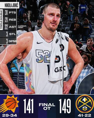 DENVER NUGGETS-PHOENIX SUNS 149-141 (OT)