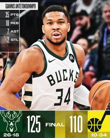 UTAH JAZZ-MILWAUKEE BUCKS 110-125