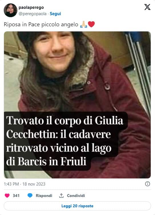 Le Reazioni Del Mondo Dello Spettacolo Alla Morte Di Giulia Cecchettin ...