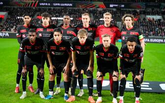 epa11864458 Players of FC Midtjylland pose for a family picture ahead of the UEFA Europa League soccer match between FC Midtjylland and Fenerbahce SK, in Herning, Denmark, 30 January 2025.  EPA/Claus Fisker  DENMARK OUT