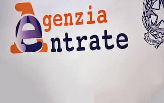 Florence, Italy , May 19th 2022, Sign reading "Agenzia delle Entrate" italian public governmental agency .