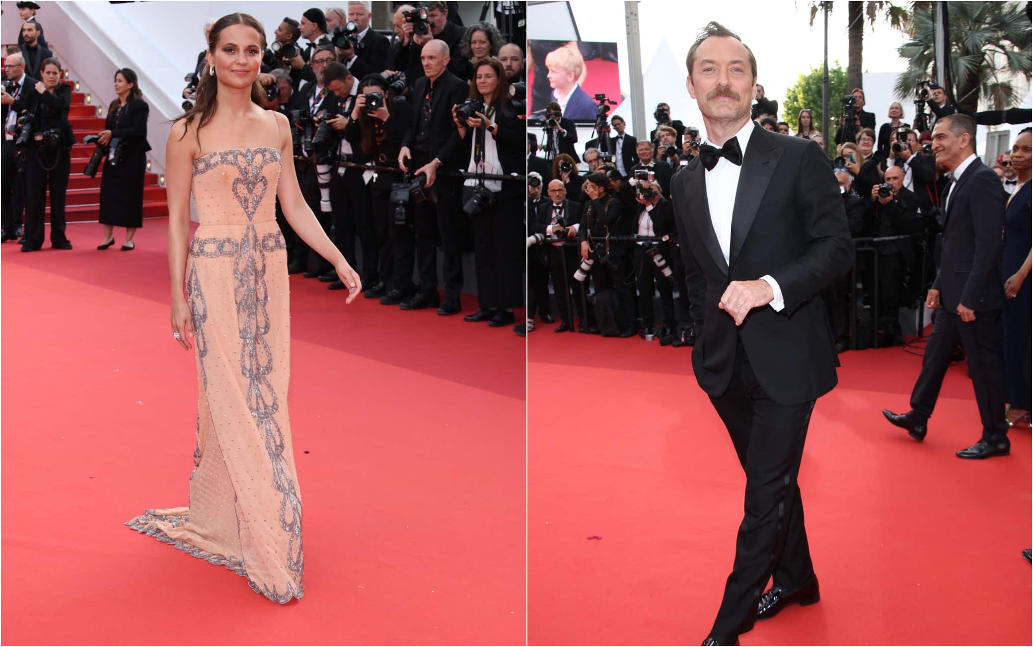 Jude Law and Alicia Vikander donned matching outfits at Cannes