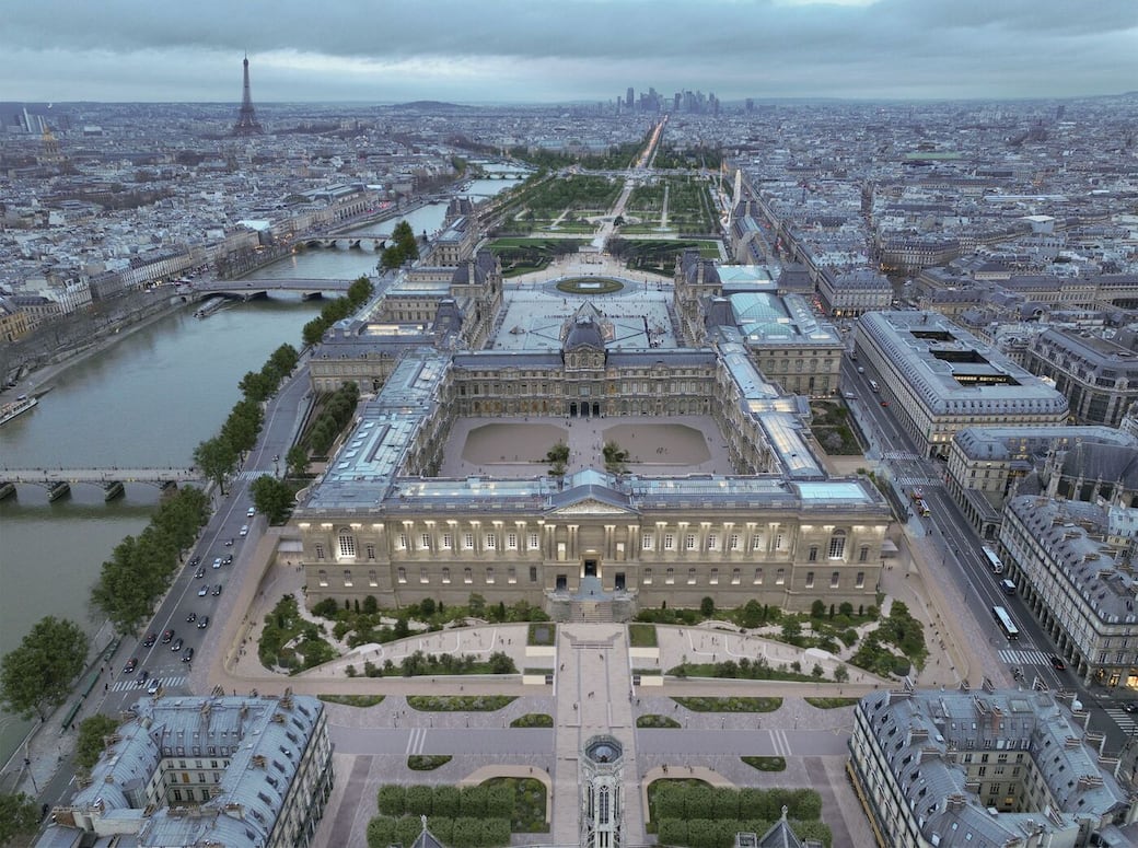 Perspective Vue Aerienne Axe historique © STUDIOS Architecture Paris et Selldorf Architects