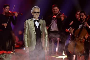SEVILLE, SPAIN - NOVEMBER 16: Andrea Bocelli performs onstage during The 24th Annual Latin Grammy Awards on November 16, 2023 in Seville, Spain. (Photo by Kevin Winter/Getty Images for Latin Recording Academy)
