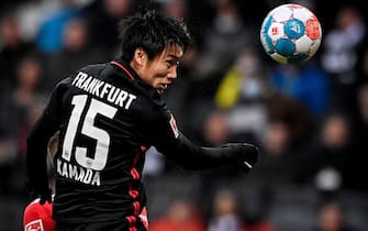 epa09609188 Frankfurt's Daichi Kamada in action during the German Bundesliga soccer match between Eintracht Frankfurt and FC Union Berlin in Frankfurt, Germany, 28 November 2021.  EPA/SASCHA STEINBACH CONDITIONS - ATTENTION: The DFL regulations prohibit any use of photographs as image sequences and/or quasi-video.