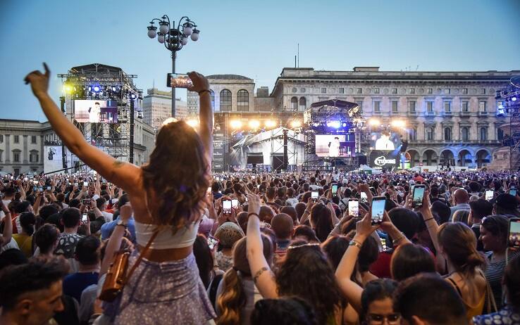 Il concerto di Radio Italia in piazza Duomo, Milano, 21 maggio 2022.
ANSA/MATTEO CORNER