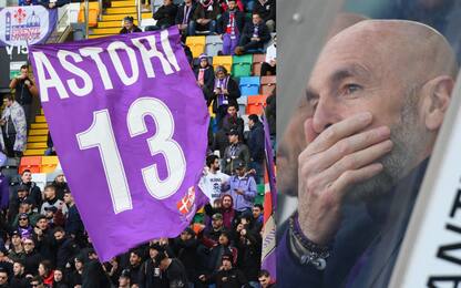 Astori, tributo al 13' di Udinese-Fiorentina