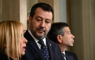 ROME, ITALY - OCTOBER 21: Matteo Salvini leaves the meeting with Italian President Sergio Mattarella during the first day of consultations at Quirinale Palace, on October 21, 2022 in Rome, Italy.
(Photo by Fabrizio Corradetti / LiveMedia)