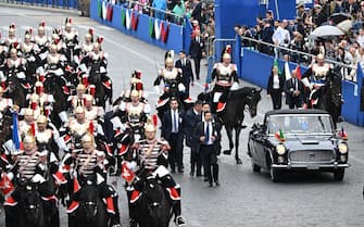 Un momento della Parata militare del 2 Giugno in via dei Fori Imperiali a Roma, 2 giugno 2024. ANSA/CLAUDIO PERI