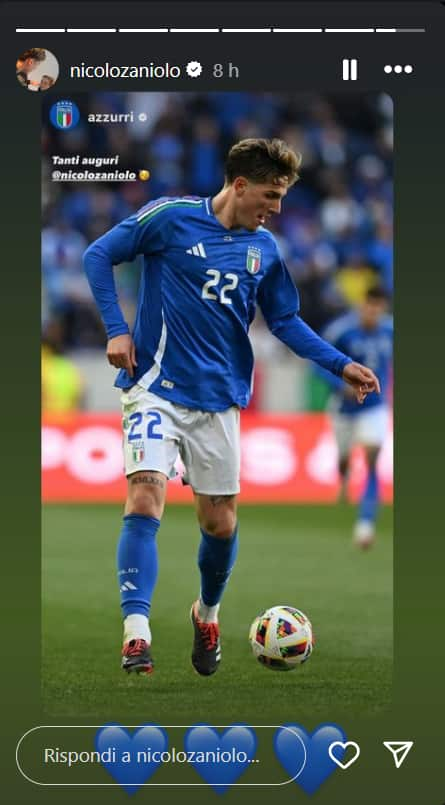 Gli auguri della Nazionale a Zaniolo