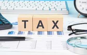 Concept of tax filing. Tax calculation, reports, and filing taxes.