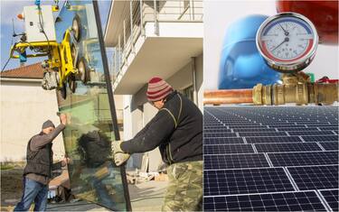 installazione di infissi, una pompa di calore e un impianto fotovoltaico