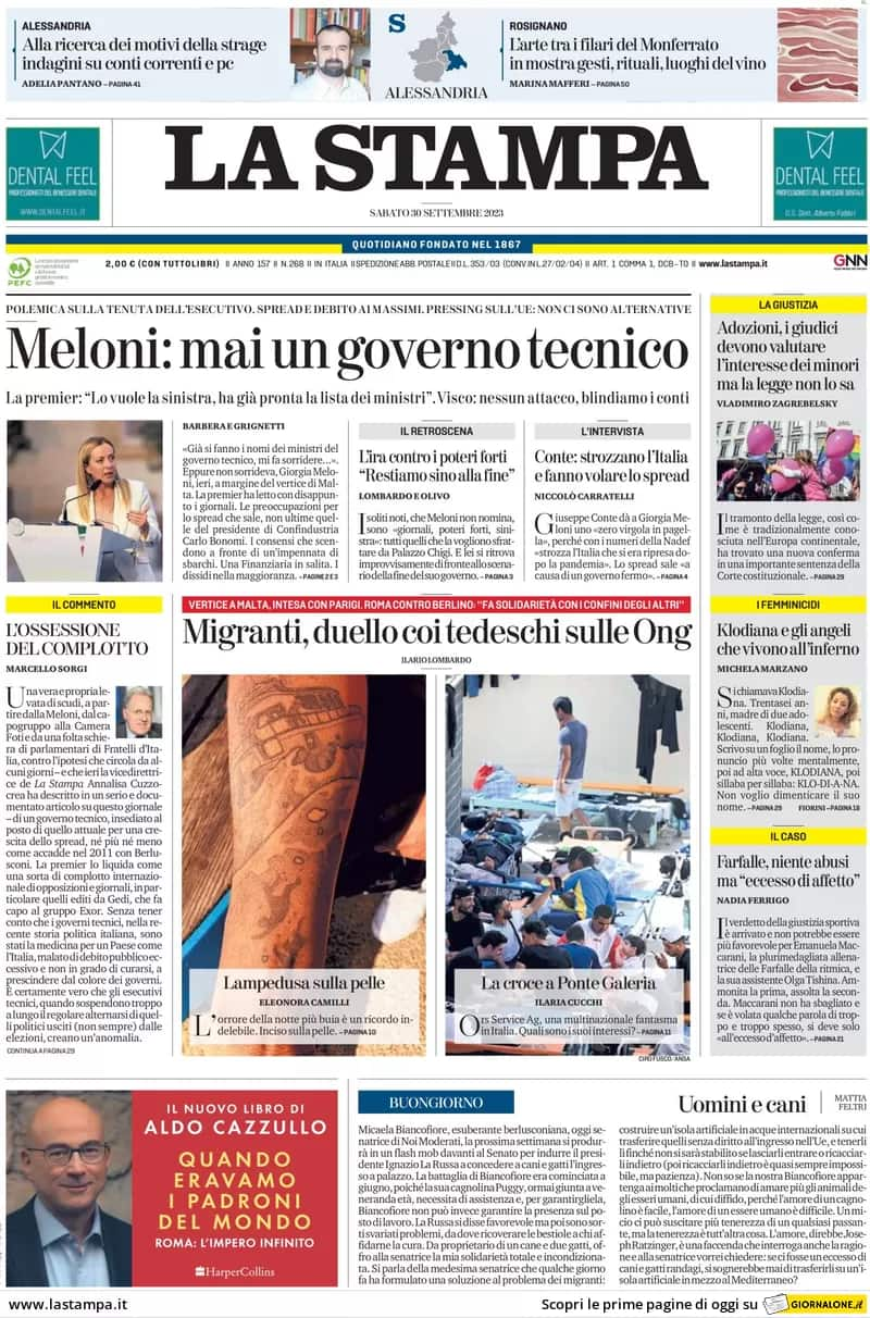 Le Prime Pagine Dei Quotidiani Di Oggi 30 Settembre: La Rassegna Stampa ...