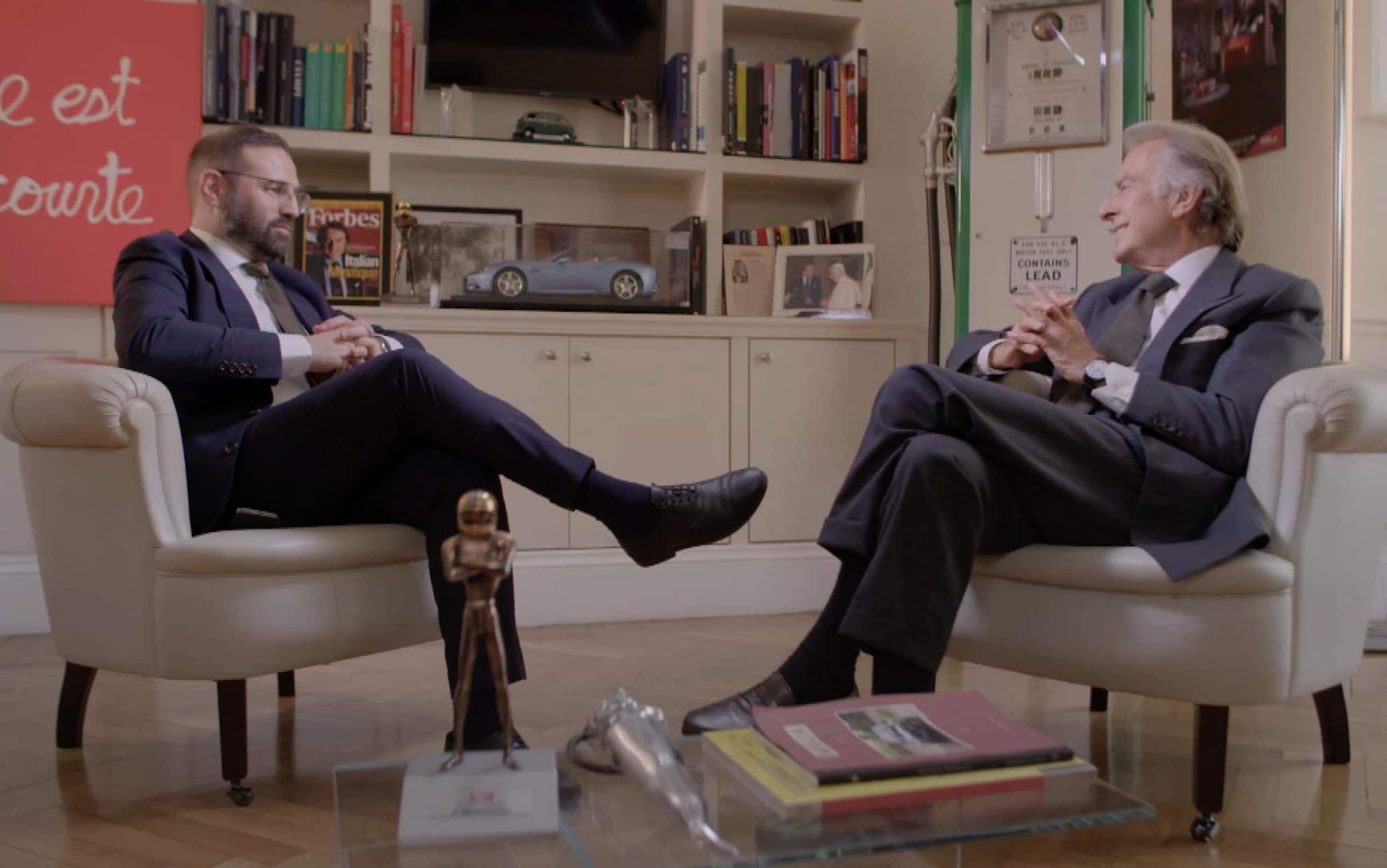 Un momento dell'intervista di Giuseppe De Bellis a Luca Cordero di Montezemolo de bellis montezemolo