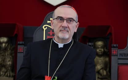 epa12046121 Latin Patriarch of Jerusalem, Archbishop Pierbattista Pizzaballa speaks during a press conference at the Latin Catholic patriarchate at the Old City of Jerusalem, 22 April 2025. Pope Francis died on 21 April 2025 at the age of 88, according to the Holy See. Born Jorge Mario Bergoglio in Buenos Aires, Argentina, on 17 December 1936, he was appointed leader of the Catholic Church on 13 March 2013, succeeding Pontiff Emeritus Benedict XVI.  EPA/ABIR SULTAN