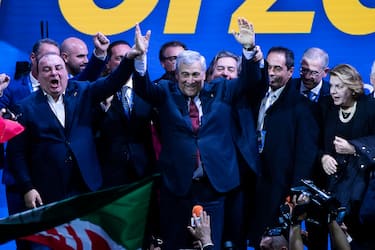 Il ministro degli Affari Esteri Antonio Tajani eletto Segretario nazionale di Fidurante il Congresso Nazionale di Forza Italia (Fi) presso il palazzo dei congressi allÕEur, Roma, 24 febbraio 2024. ANSA/ANGELO CARCONI