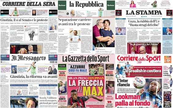 Le prime pagine dei quotidiani di oggi 23 luglio: la rassegna stampa Le prime pagine dei quotidiani di oggi 23 luglio: la rassegna stampa