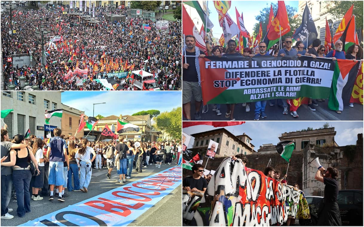 Sciopero generale per Gaza, in corso manifestazioni e cortei in tutta Italia. DIRETTA