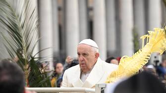 Pope Francis celebrates the Holy Mass of Palm Sunday in Saint Peter's Basilica, Vatican City, 02 April 2023. Palm Sunday is a Christian feast that falls on the Sunday before Easter. The feast commemorates Jesus' entry into Jerusalem, an event mentioned in each of the four Christian canonical Gospels.
ANSA/CLAUDIO PERI