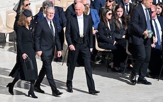 British Prime Minister Keir Starmer attends the funeral Mass of Pope Francis in Saint Peter's Square in Vatican City, 26 April 2025. Pope Francis passed away on Easter Monday, 21 April 2025, at the age of 88.
ANSA/RICCARDO ANTIMIANI
(funerali, esequie, messa)