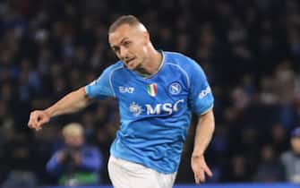 Napoli’s midfielder Stanislav Lobotka  in action  during the UEFA Champions League group C soccer match between SSC Napoli and FC Barcelona   at "Diego Armando Maradona" stadium in Naples, Italy,  21 February 2024  ANSA / CESARE ABBATE