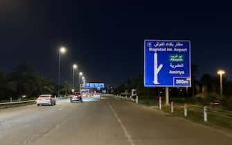 BAGHDAD, IRAQ - APRIL 14: The empty roads leading to Baghdad International Airport are seen as Iraq has announced the closure of its airspace following drone attacks from Iran against Israel, in capital Baghdad, Iraq on April 14, 2024. (Photo by Murtadha Al-Sudani/Anadolu via Getty Images)