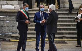 L’arrivo del presidente della Repubblica Sergio Mattarella alla Messa da Requiem in Duomo in ricordo delle vittime del covid-19