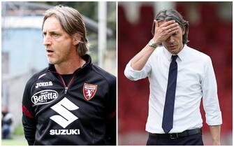 L'allenatore del Torino Davide Nicola e quello del Benevento, Pippo Inzaghi
