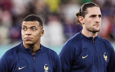 Mbappe and Rabiot of France during the FIFA WORLD CUP QATAR 2022 football match between France and  Poland at Al Thumama Stadium on December 4, 2022 at Doha, QATAR