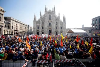 Manifestazione in ricordo delle vittime innocenti delle mafie a Milano, 3 febbraio 2023.ANSA/MOURAD BALTI TOUATI

