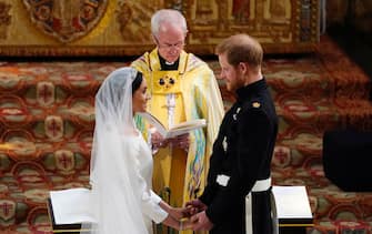 Il principe Harry e Meghan Markle durante il matrimonio