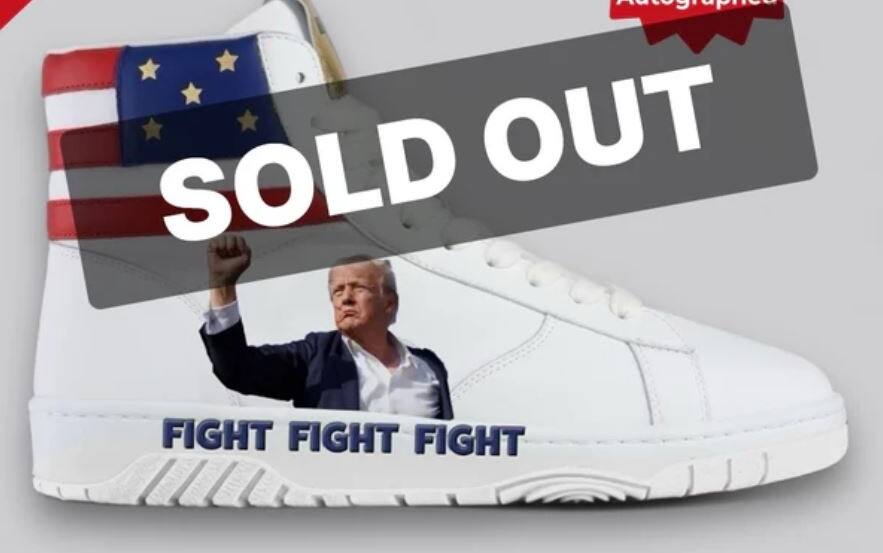 Scarpe Da Ginnastica Trump 47 Uomo Taglia 45 - Rosse Bianche Blu Con Motivo USA