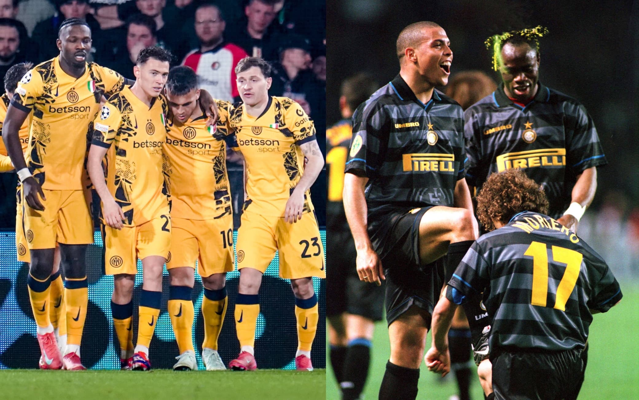 Inter in finale di Champions con la terza maglia gialla (come nel 1998)
