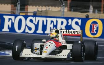 ADELAIDE STREET CIRCUIT, AUSTRALIA - NOVEMBER 03: Ayrton Senna, McLaren MP4-6 Honda during the Australian GP at Adelaide Street Circuit on November 03, 1991 in Adelaide Street Circuit, Australia. (Photo by Rainer Schlegelmilch)