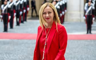 Italian Prime Minister Giorgia Meloni during a meeting with Albanian Prime Minister Edi Rama at Chigi Palace in Rome, Italy, 27 September 2023. Rama is in Italy on an official visit.  
ANSA/ANGELO CARCONI