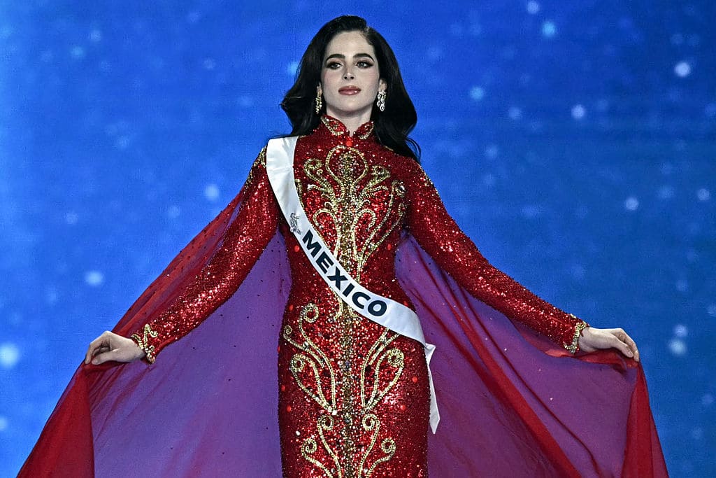 TOPSHOT - Miss Mexico Fatima Bosch takes part in the final competition of the 2025 Miss Universe pageant in Nonthaburi, north of Bangkok, on November 21, 2025. (Photo by Lillian SUWANRUMPHA / AFP) (Photo by LILLIAN SUWANRUMPHA/AFP via Getty Images)          